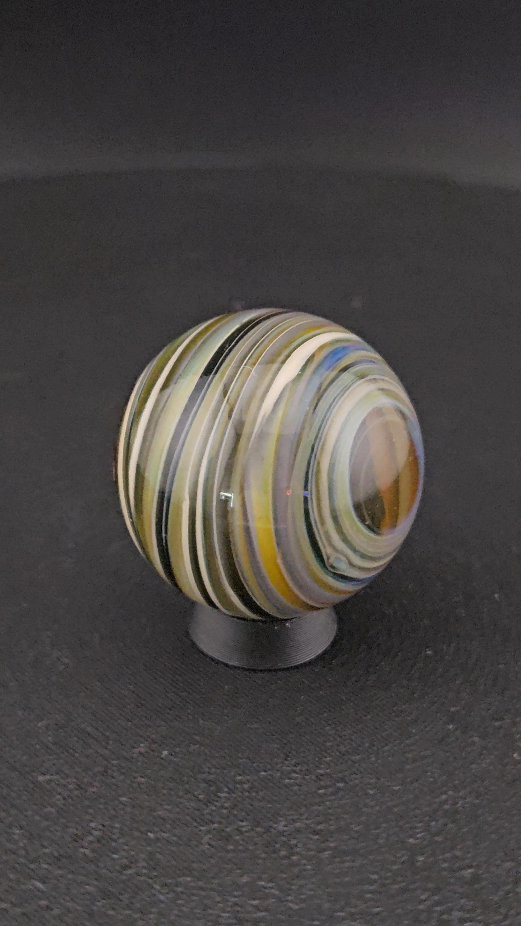 Handmade Glass Art Marble, Contemporary Swirl Design F5 (1.0")