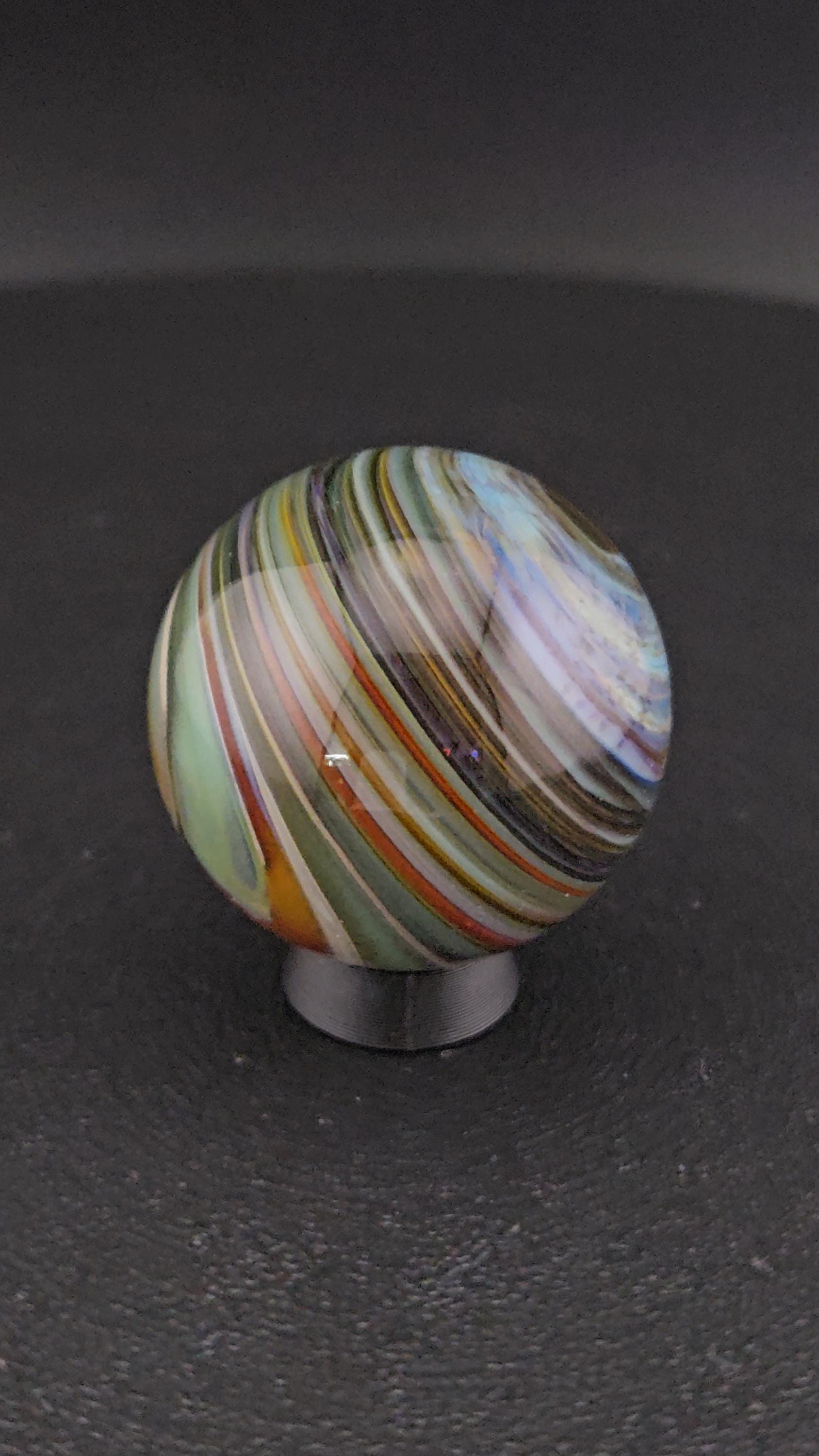 Handmade Glass Art Marble, Contemporary Swirl Design F9 (1.1")
