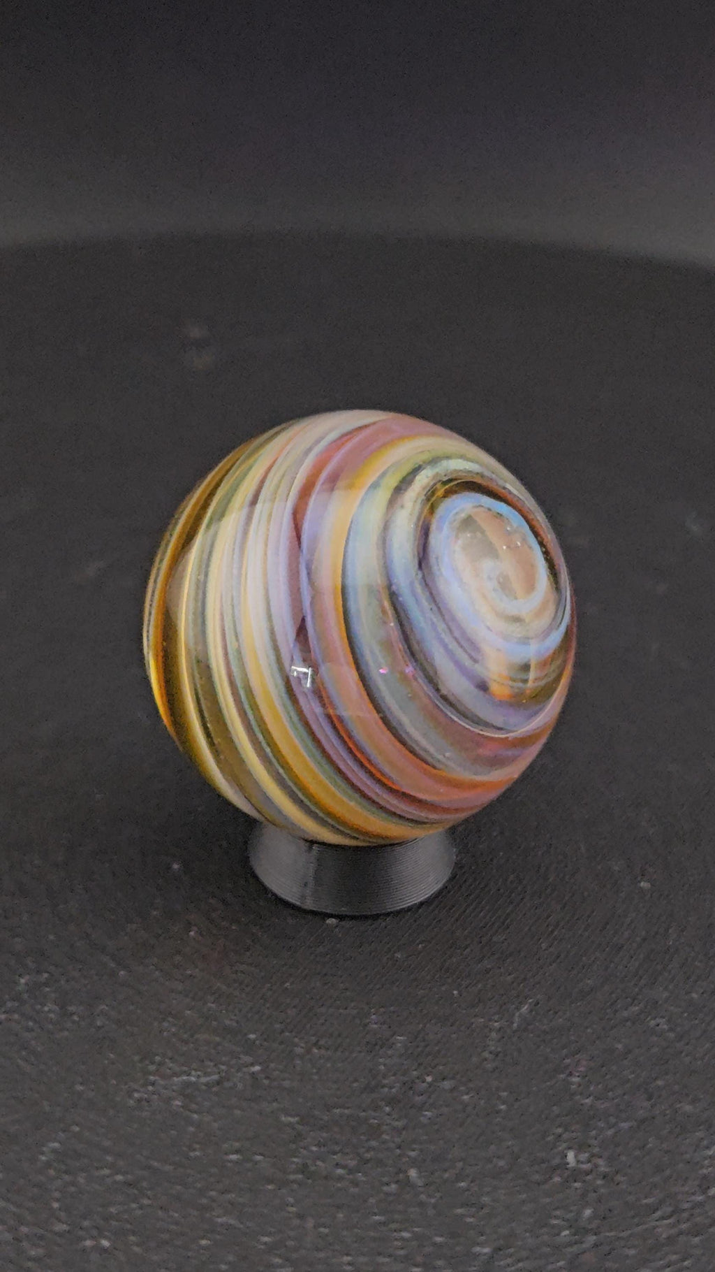 Handmade Glass Art Marble, Contemporary Swirl Design F10 (1.1")