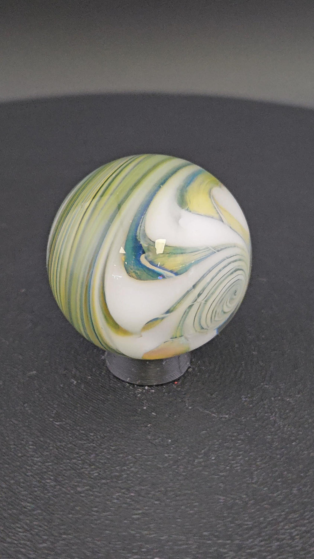 Handmade Glass Art Marble, Contemporary Swirl Design H9 (1.2")