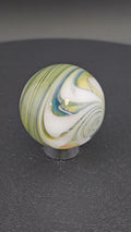 Handmade Glass Art Marble, Contemporary Swirl Design H9 (1.2")