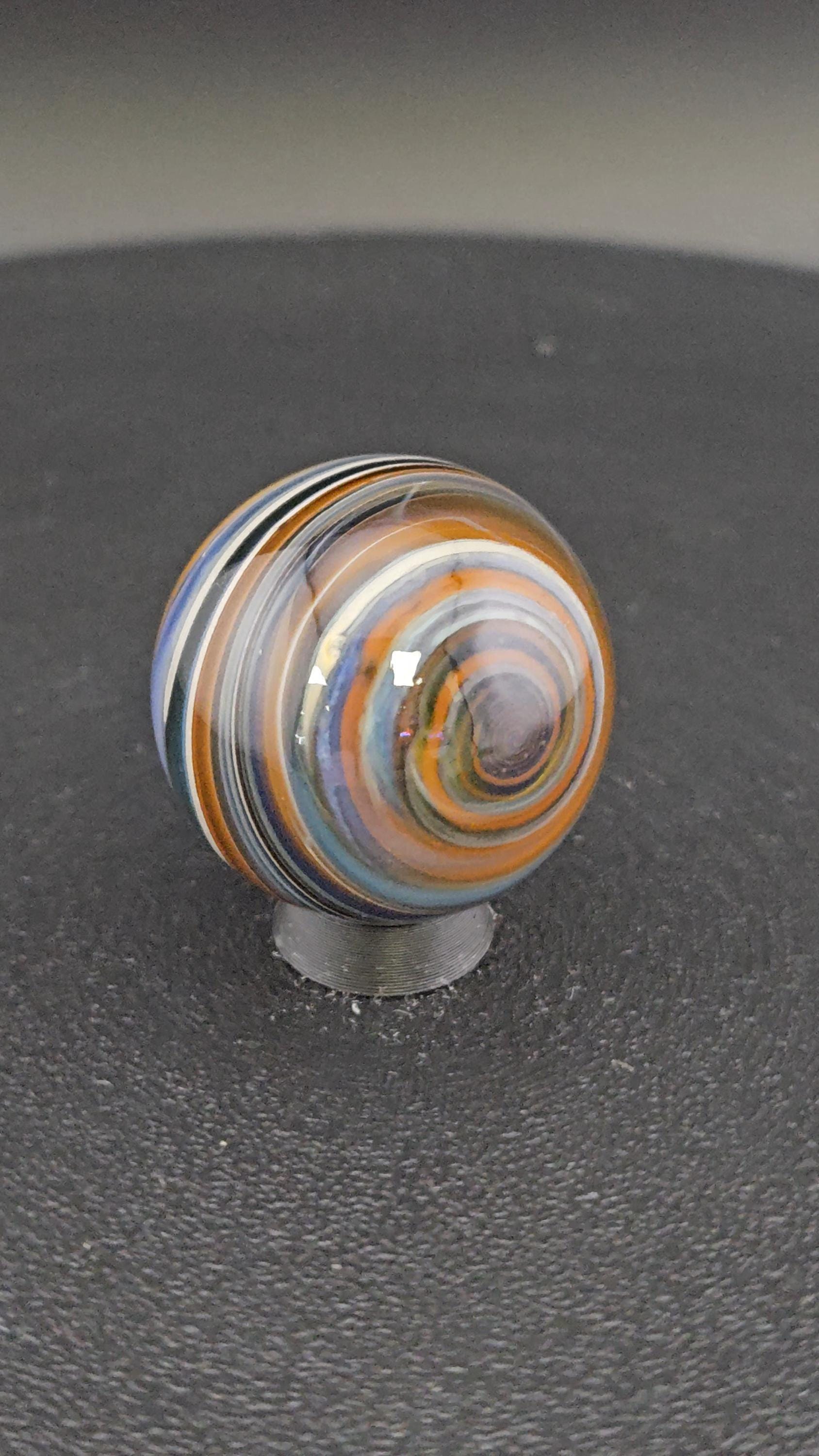Handmade Glass Art Marble, Contemporary Swirl Design H11 (1.1")