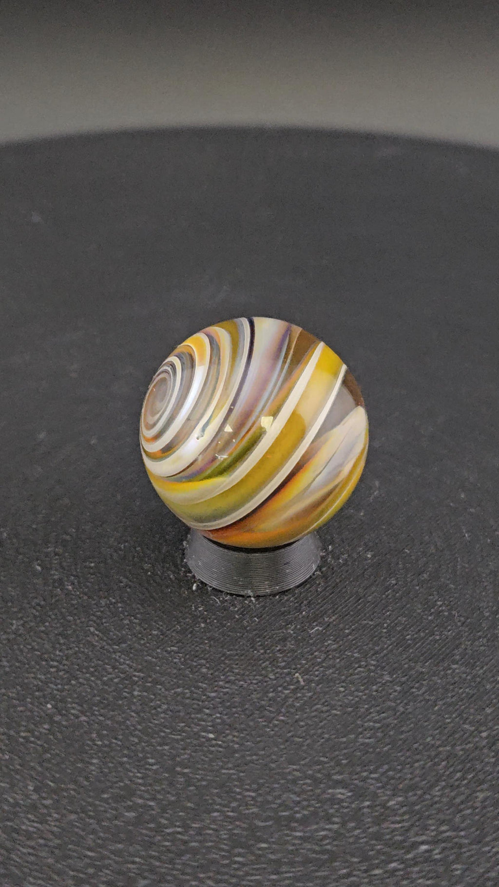 Handmade Glass Art Marble, Contemporary Swirl Design H2 (0.9")