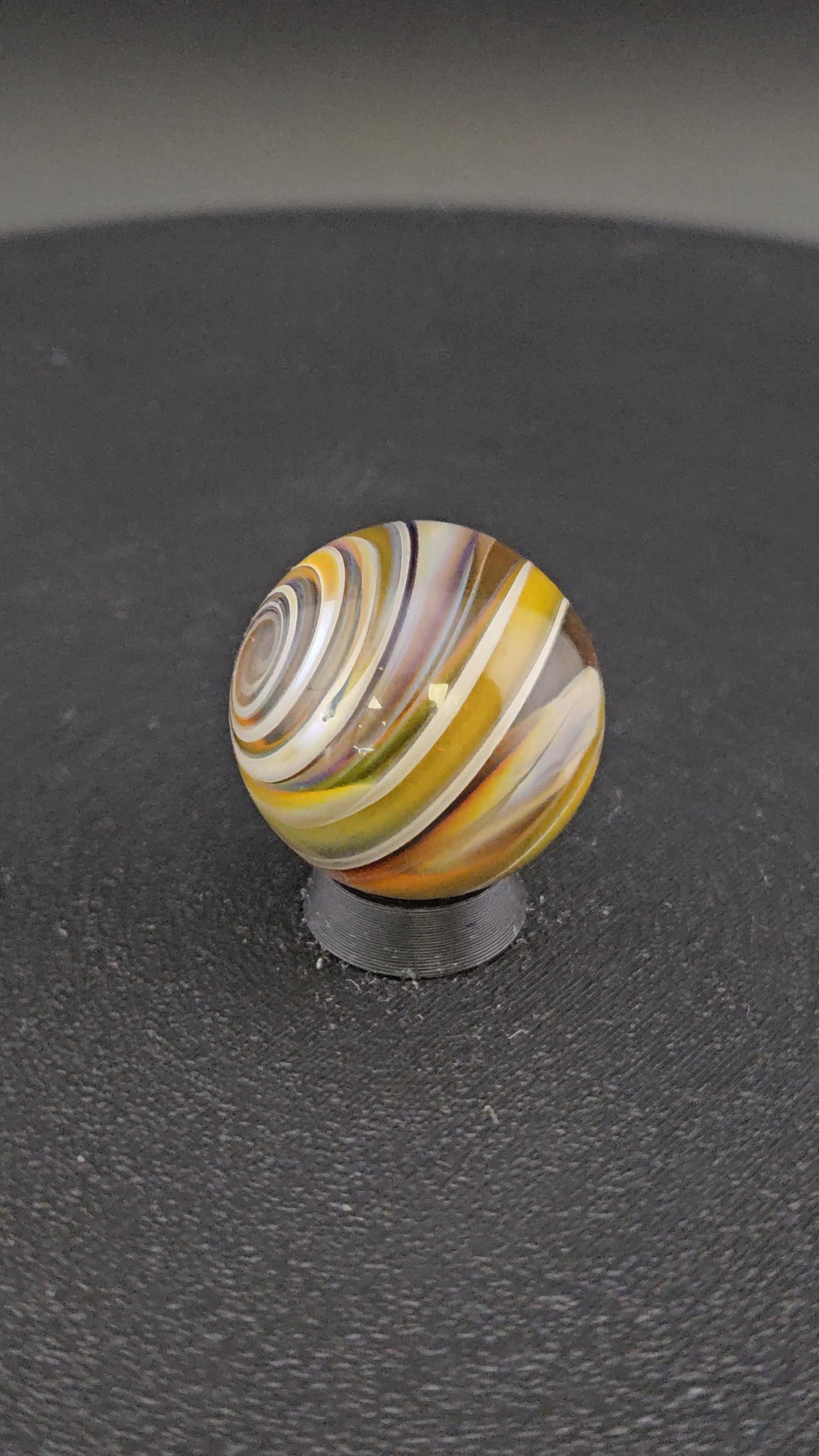 Handmade Glass Art Marble, Contemporary Swirl Design H2 (0.9")
