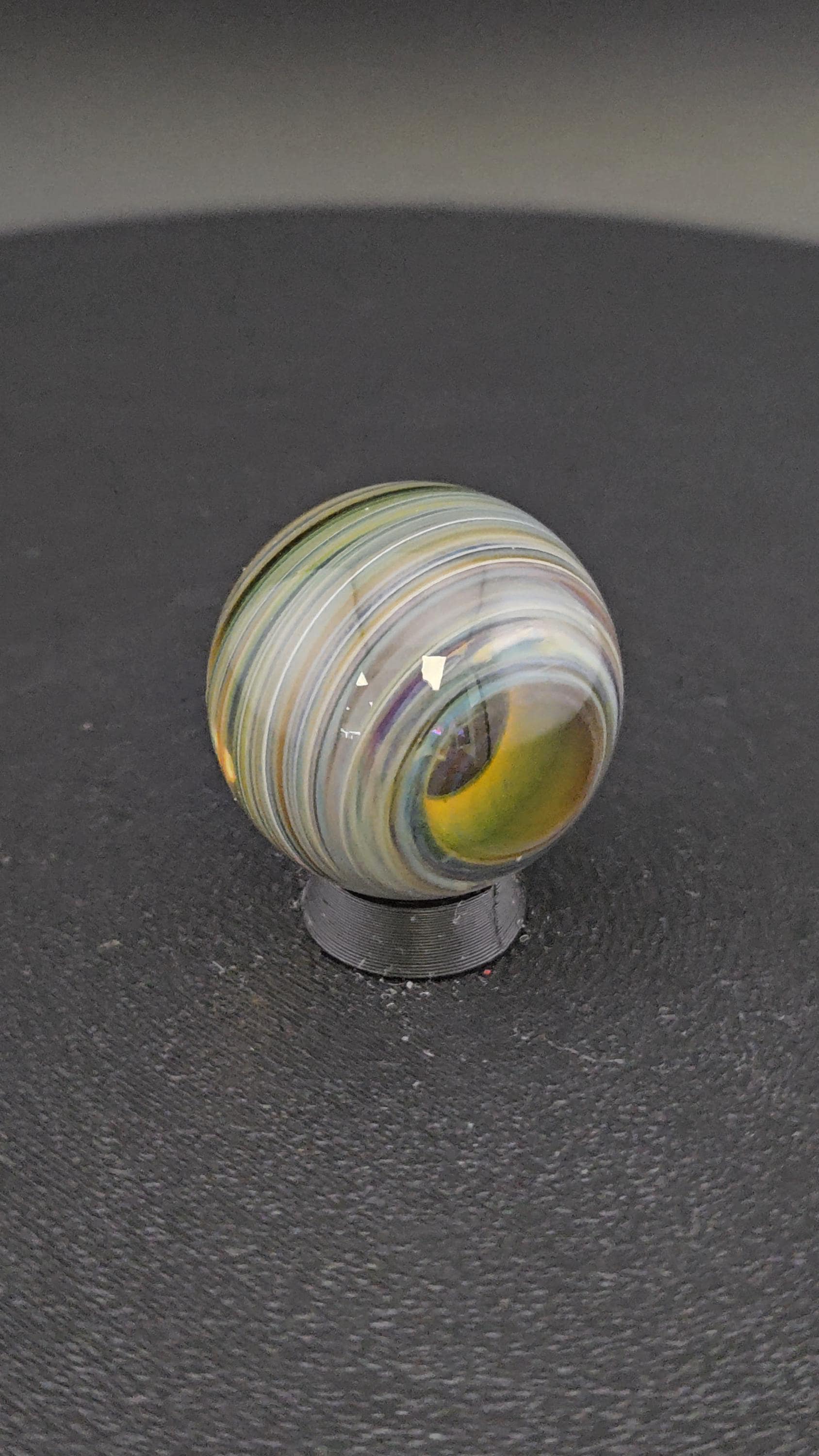 Handmade Glass Art Marble, Contemporary Swirl Design H6 (1.0")
