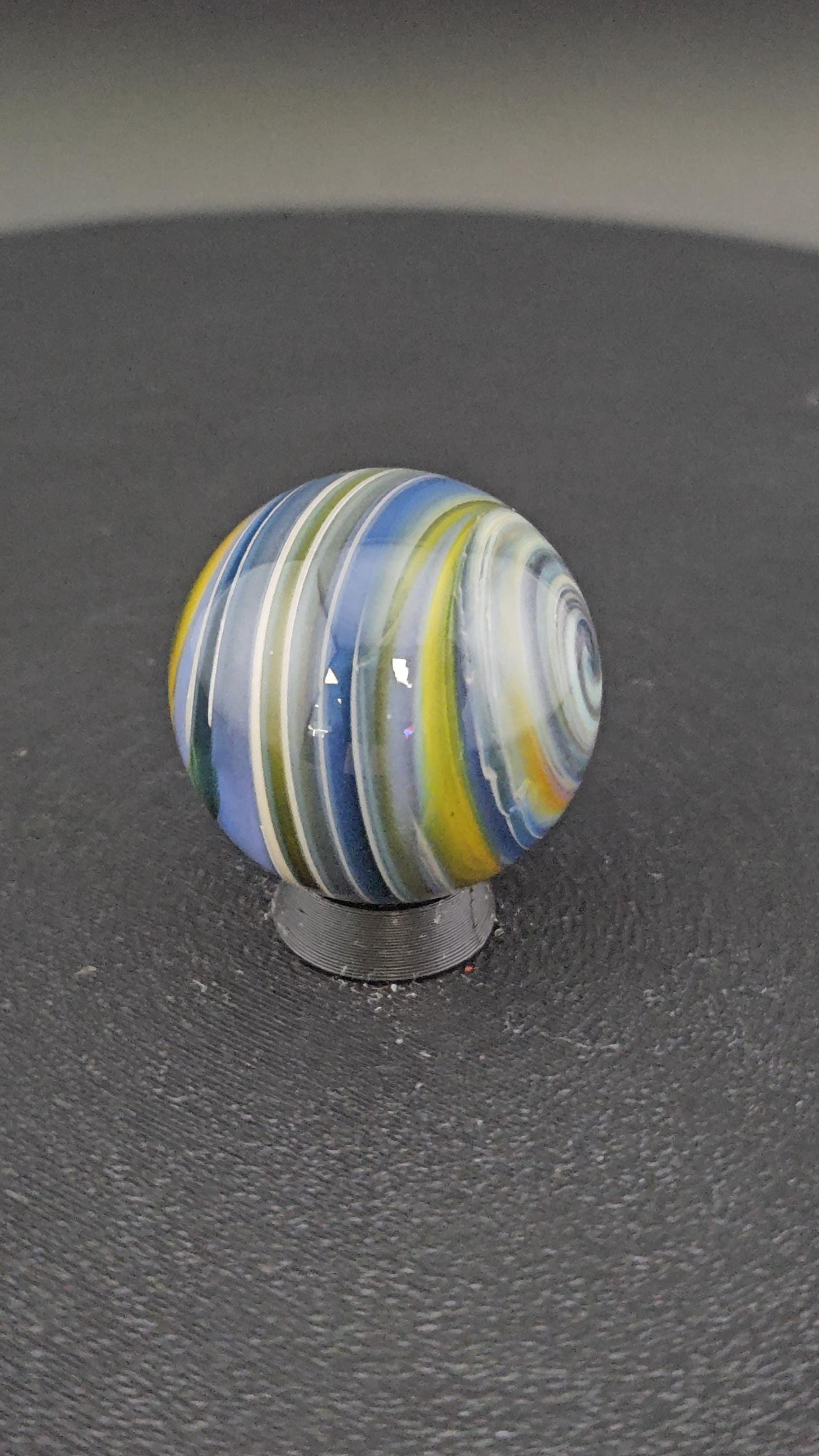Handmade Glass Art Marble, Contemporary Swirl Design H12 (1.0")