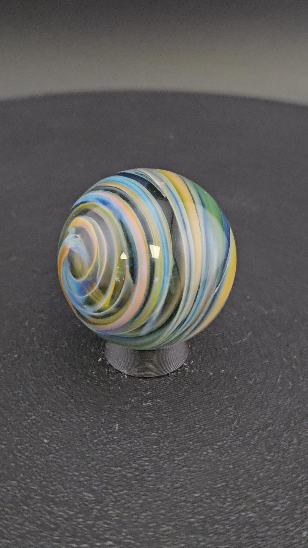 Handmade Glass Art Marble, Contemporary Swirl Design H13 (1.1")