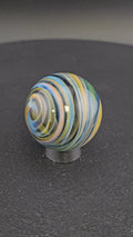 Handmade Glass Art Marble, Contemporary Swirl Design H13 (1.1")