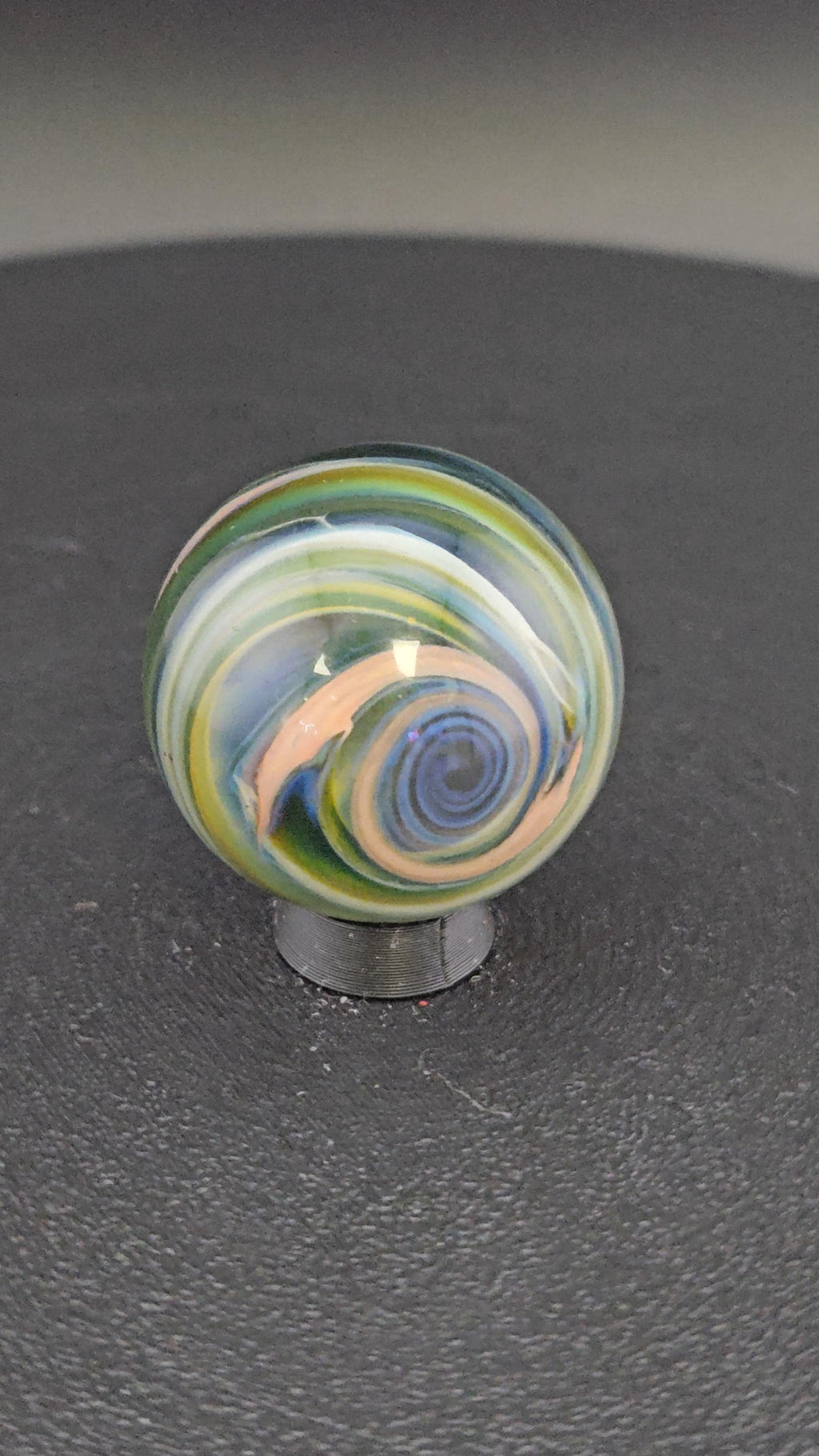 Handmade Glass Art Marble, Contemporary Swirl Design H14 (1.1")