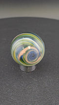 Handmade Glass Art Marble, Contemporary Swirl Design H14 (1.1")