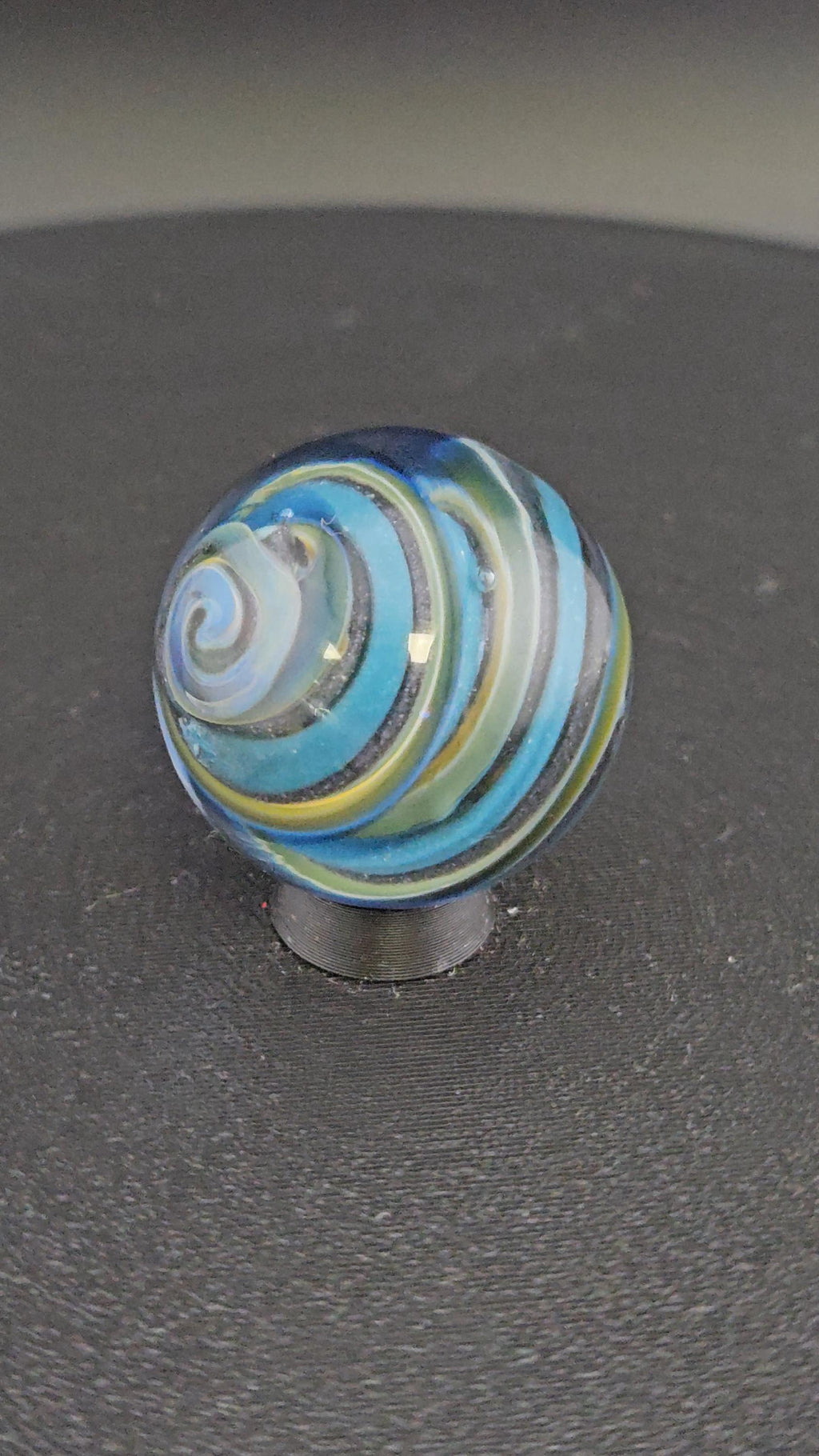 Handmade Glass Art Marble, Contemporary Swirl Design H18 (1.1")