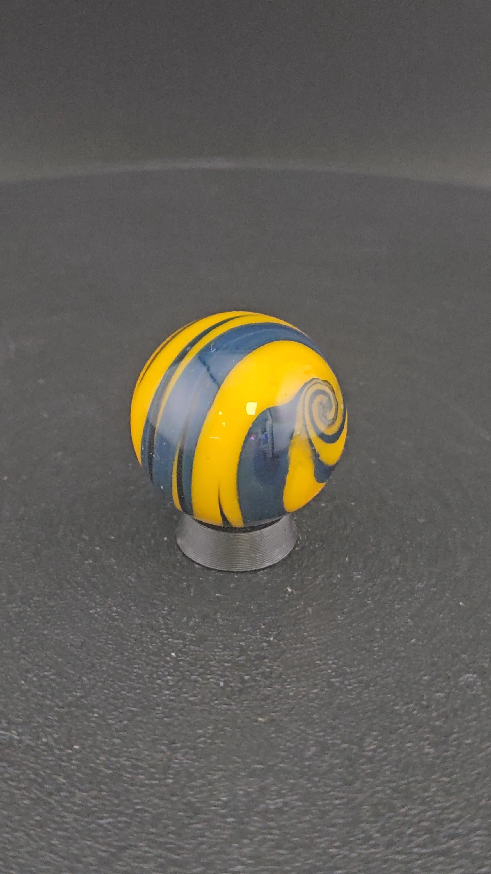 Handmade Glass Art Marble, Contemporary Swirl Design A4 (0.9")