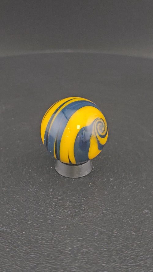 Handmade Glass Art Marble, Contemporary Swirl Design A4 (0.9")