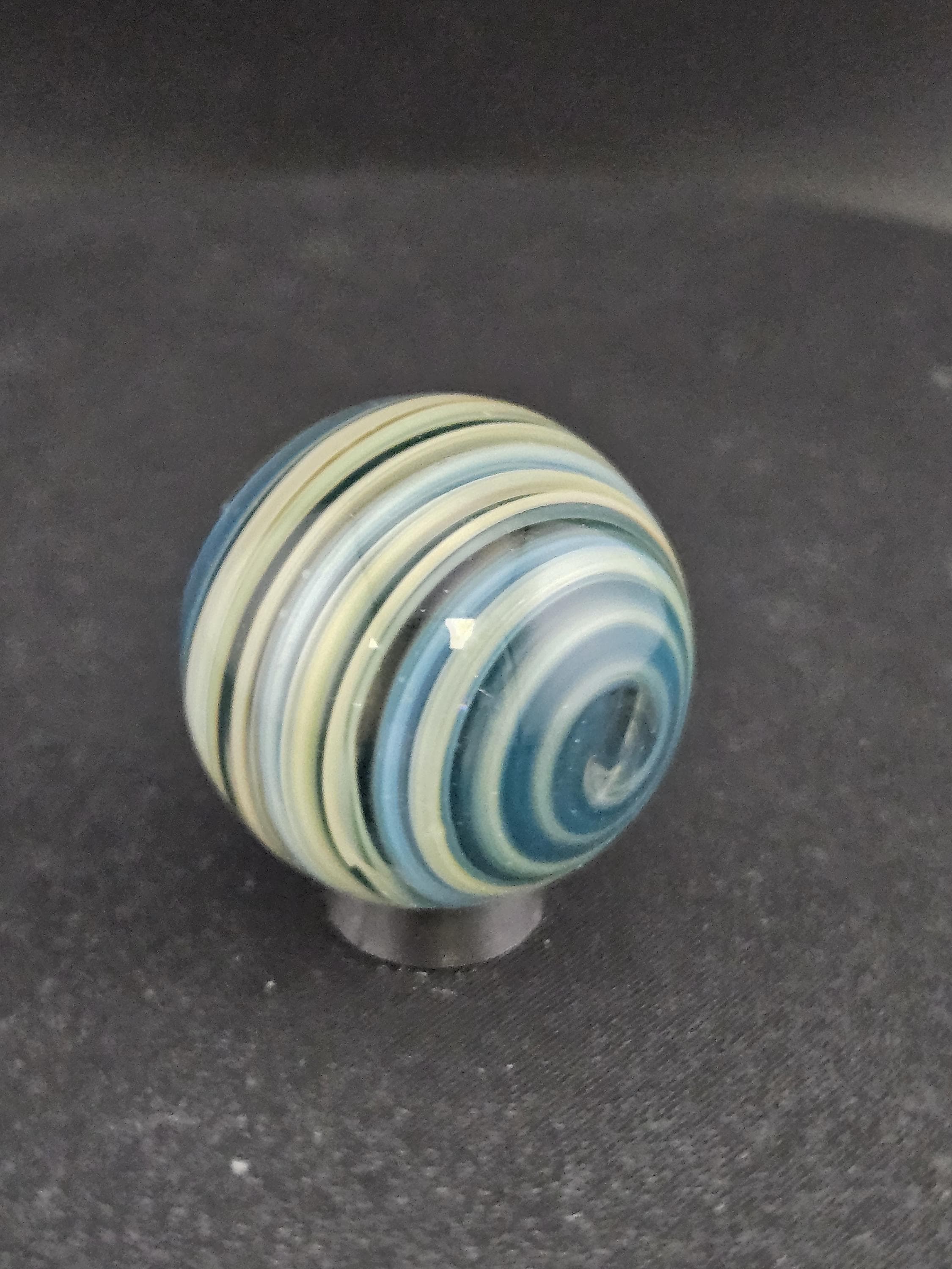 Handmade Glass Art Marble, Contemporary Swirl Design A2 (1.1")
