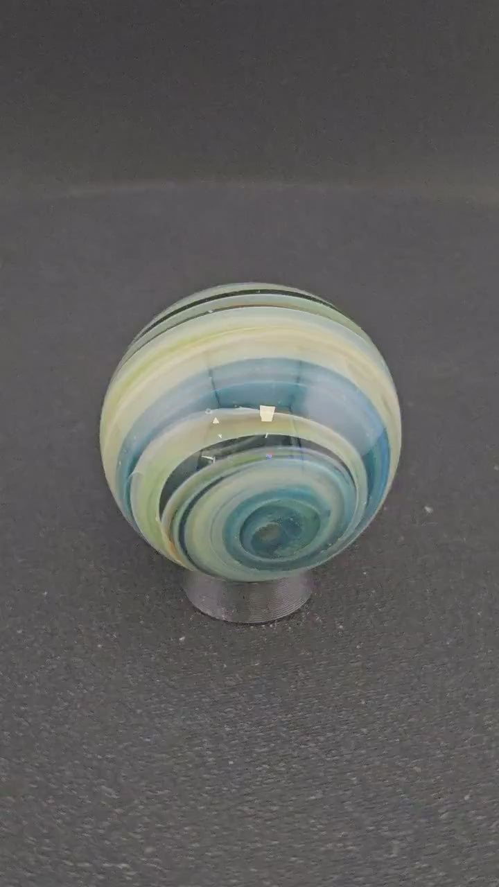 Handmade Glass Art Marble, Contemporary Swirl Design A2 (1.1")