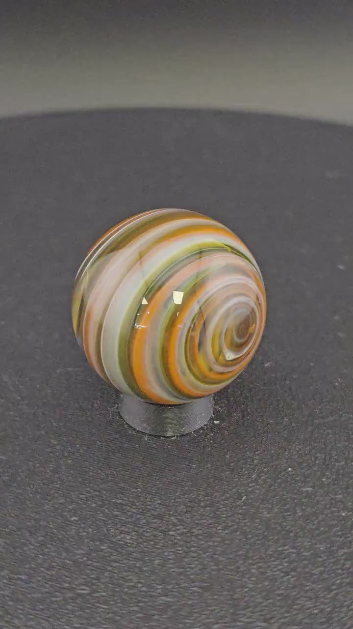 Handmade Glass Art Marble, Contemporary Swirl Design H16 (1.0")