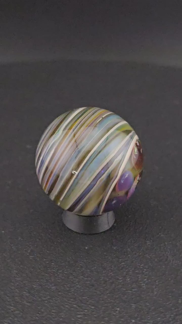 Handmade Glass Art Marble, Contemporary Swirl Design F5 (1.0")