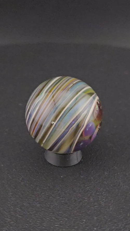 Handmade Glass Art Marble, Contemporary Swirl Design F5 (1.0")