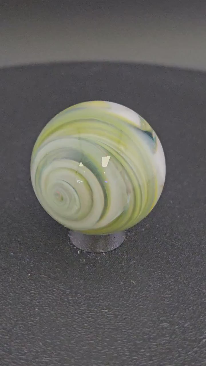 Handmade Glass Art Marble, Contemporary Swirl Design H9 (1.2")