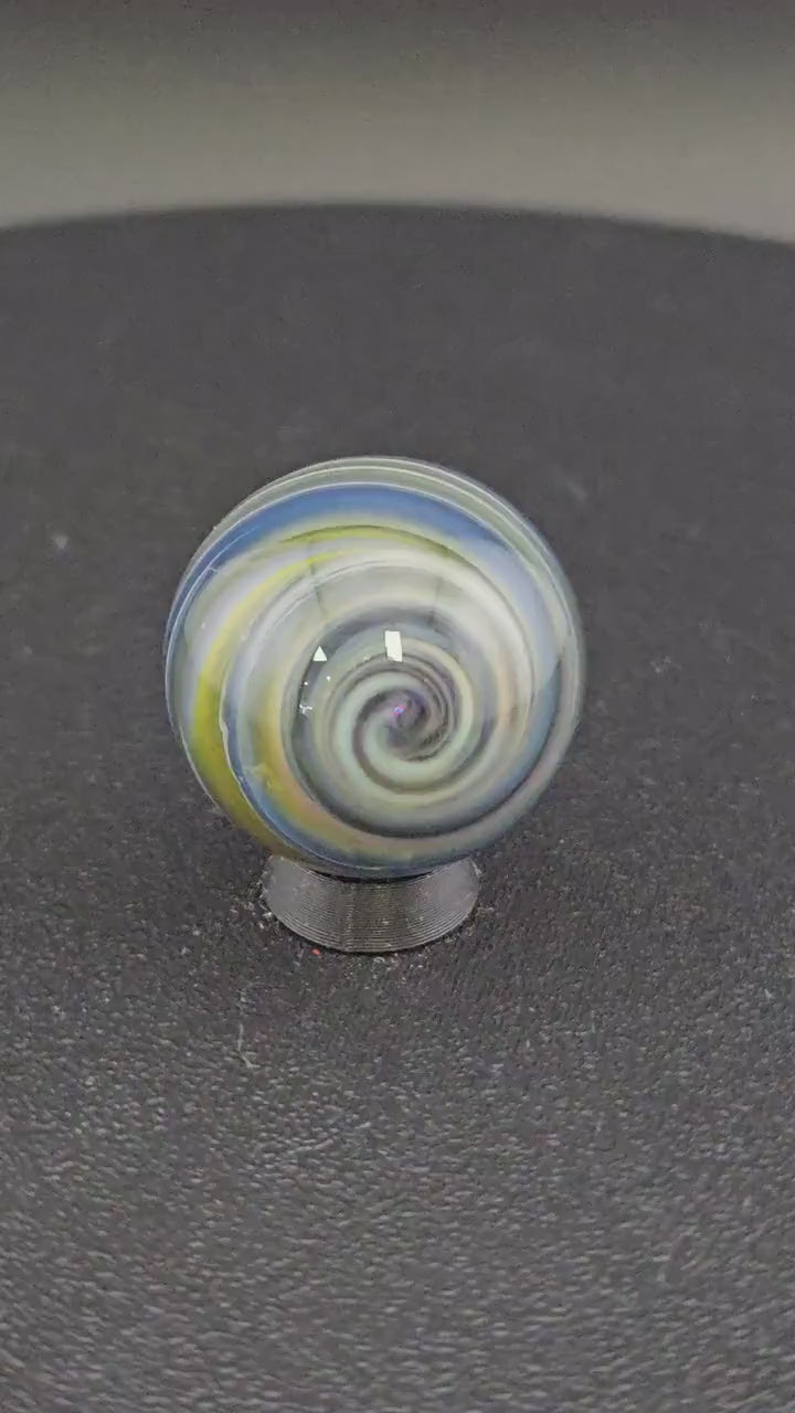 Handmade Glass Art Marble, Contemporary Swirl Design H12 (1.0")