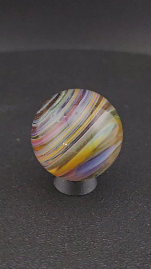 Handmade Glass Art Marble, Contemporary Swirl Design F10 (1.1")