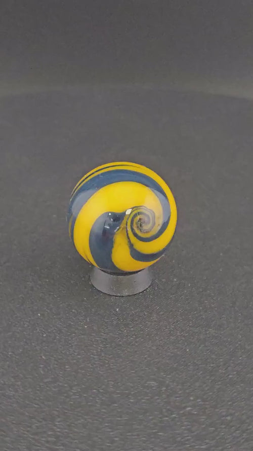 Handmade Glass Art Marble, Contemporary Swirl Design A4 (0.9")