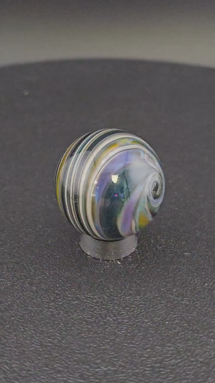 Handmade Glass Art Marble, Contemporary Swirl Design H1 (1.0")